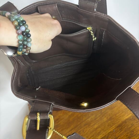 Vintage Coach 4157 Brown Leather Tote Shoulder Bag 2WAY Used Authentic Purse - Picture 12 of 16